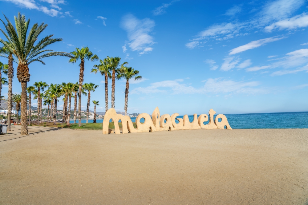 PLaya Malageta Málaga Costa del Sol kisebb